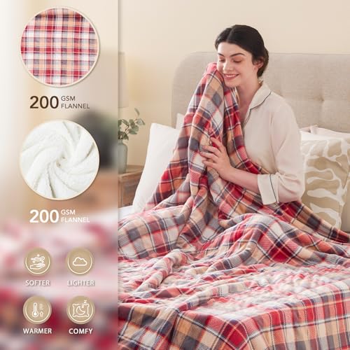 Image of Homemate Electric Blanket Heated King Size - 100 inchx90 inch Ultra Soft Cozy Flannel Heating Blanket with 10 Fast Heat Levels 8 Hours Auto Off Over-Heated Protection ETL Certification Keep Warm in Home