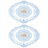 ABOOFAN Lace Placemat Lace Doilies Table Runner Retro French Style Table Topper Coasters Blue Cup Ma