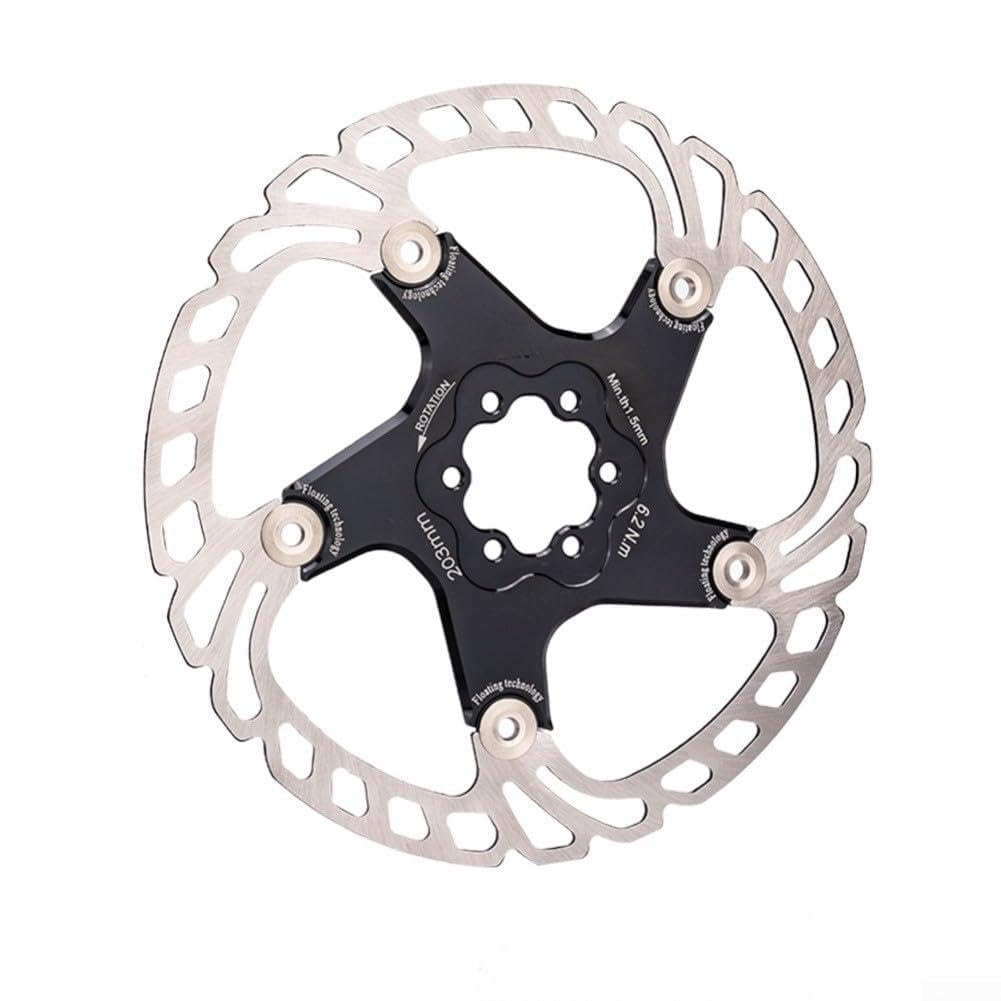 6-Bolt Mountain Bike Disc Brake Rotors Floating Technology Stainless Steel Aluminum Alloy CNC Machined 44mm Bolt Circle Multiple Sizes 140mm 160mm(Black 203mm)