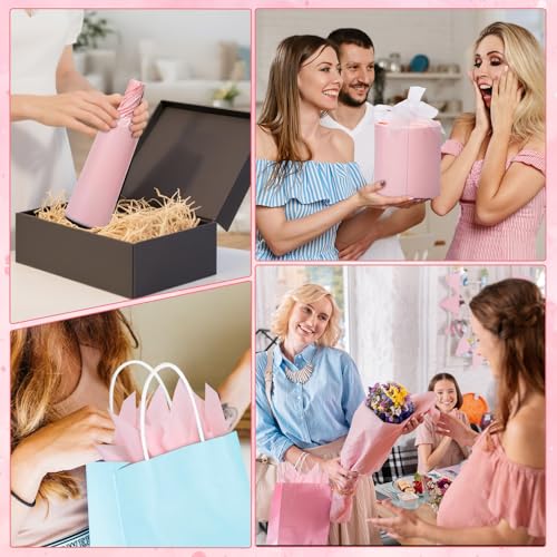 Image of woric 160 Sheets Pink Tissue Paper for Gift Bags 20 X 14 Inches | Wrapping Tissue Paper Bulk for Baby Shower Girls Weddings Bachelorette Party Decorations Crafts Bouquet Packaging