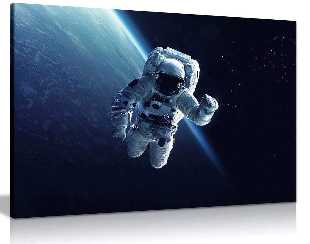 Panther Print Sexy Girls Man Cave Spacewalk Astronaut Cosmic Canvas Wall Art Picture Print (30X20)