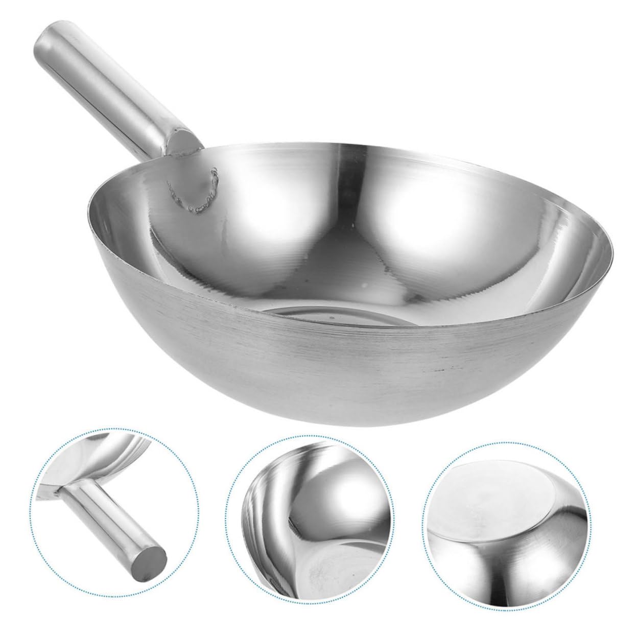 Louche à Eau Design Robuste et Gain de Place Épaisse Longue Poignée en Acier Inoxydable Multifonctionnelle, Accessoire la Cuisine et Salle de Bain