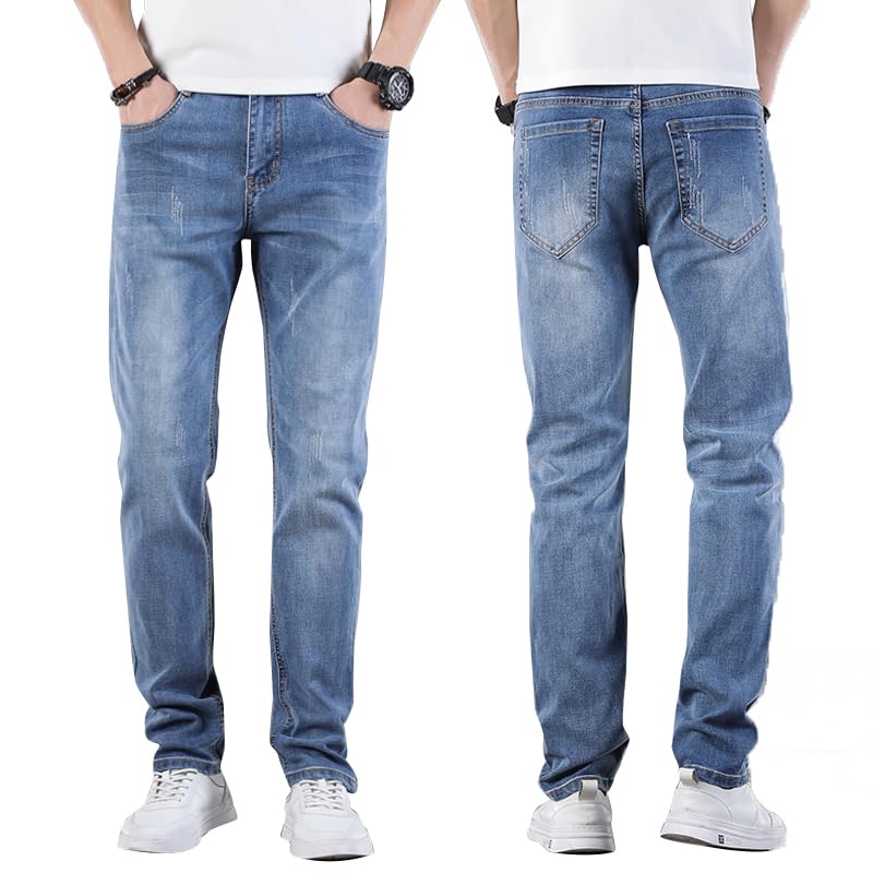 Men's Jeans with A Slightly Elastic Straight Leg are Suitable for Daily Commuting Casual Wear