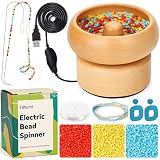 Tilhumt Electric Jewelry Making, Adjustable Speed Beading Bowl Spinner Starter Kit with 2 Beading Ne