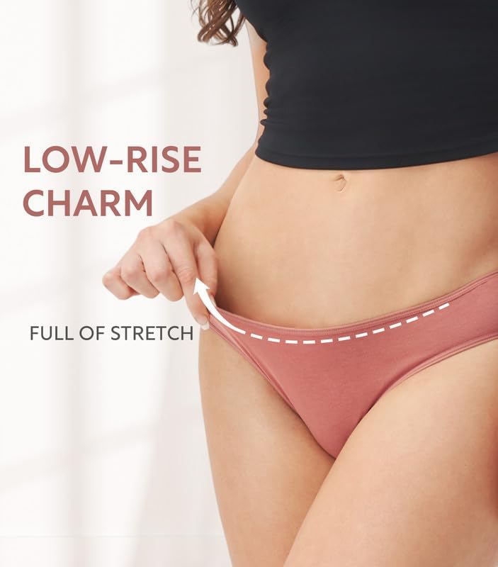 DAVID ARCHY Womens Cotton Bikini Underwear Breathable Low Rise Soft Strench Hipster Panties for Women Multipack - Image 2