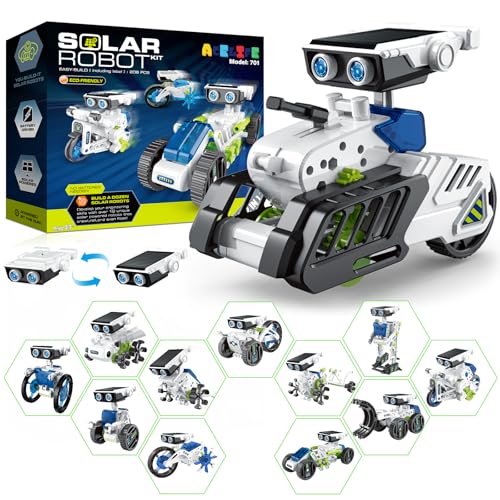 Solar Roboter Spielzeug für Kinder, 12-in-1 Solar Robot Kit Solar oder...