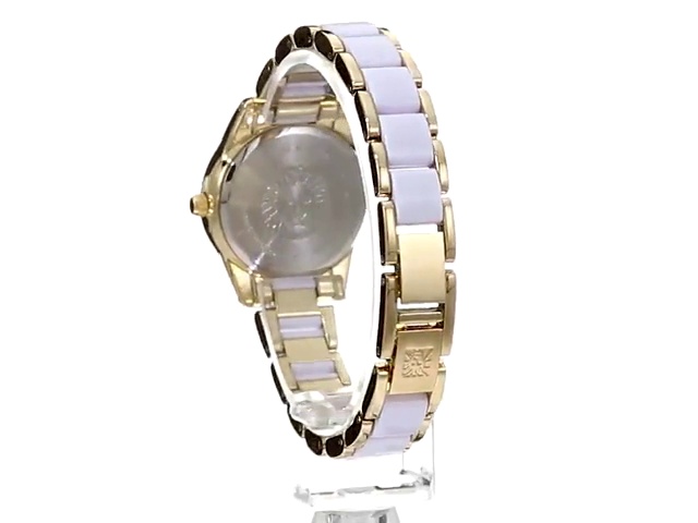 Amazon.com: Anne Klein Women's AK/3212WTGB Gold-Tone and White
