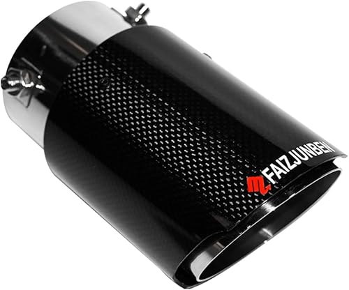 FAIZJUNBEN entrada de la punta de escape de fibra de carbono 2.8" salida 3.5" longitud 6.5", punta de escape de fibra de carbono espejo -