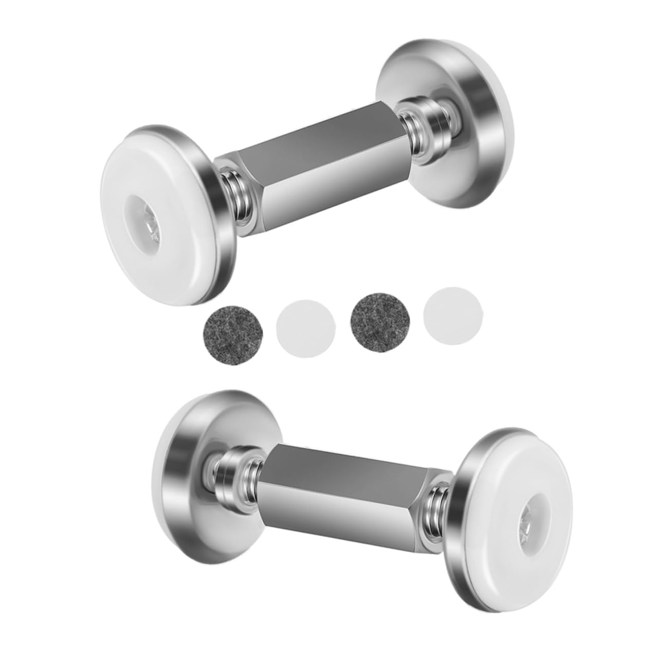 GRIRIW 2Pcs Adjustable Headboard Stoppers Metal Bed Frame Stabilizers for Wall Protection Shake Tool for Compatible with Various Bed Frames No Drilling Required