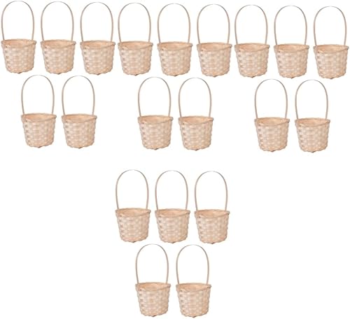 GANAZONO 20 pcs Woven Flower Basket Mini Country Basket Small Mini Easter Basket Candy Storage Basket Girls Crafts Small containers Baskets Weaving