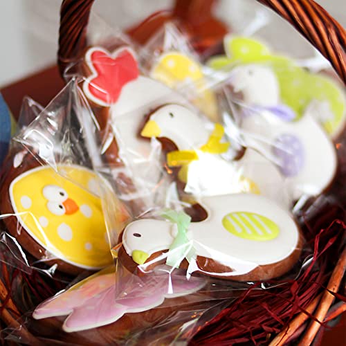 image for Morepack Cookie Bags for Gift Giving,Self Sealing Cellophane Bags 4x4 