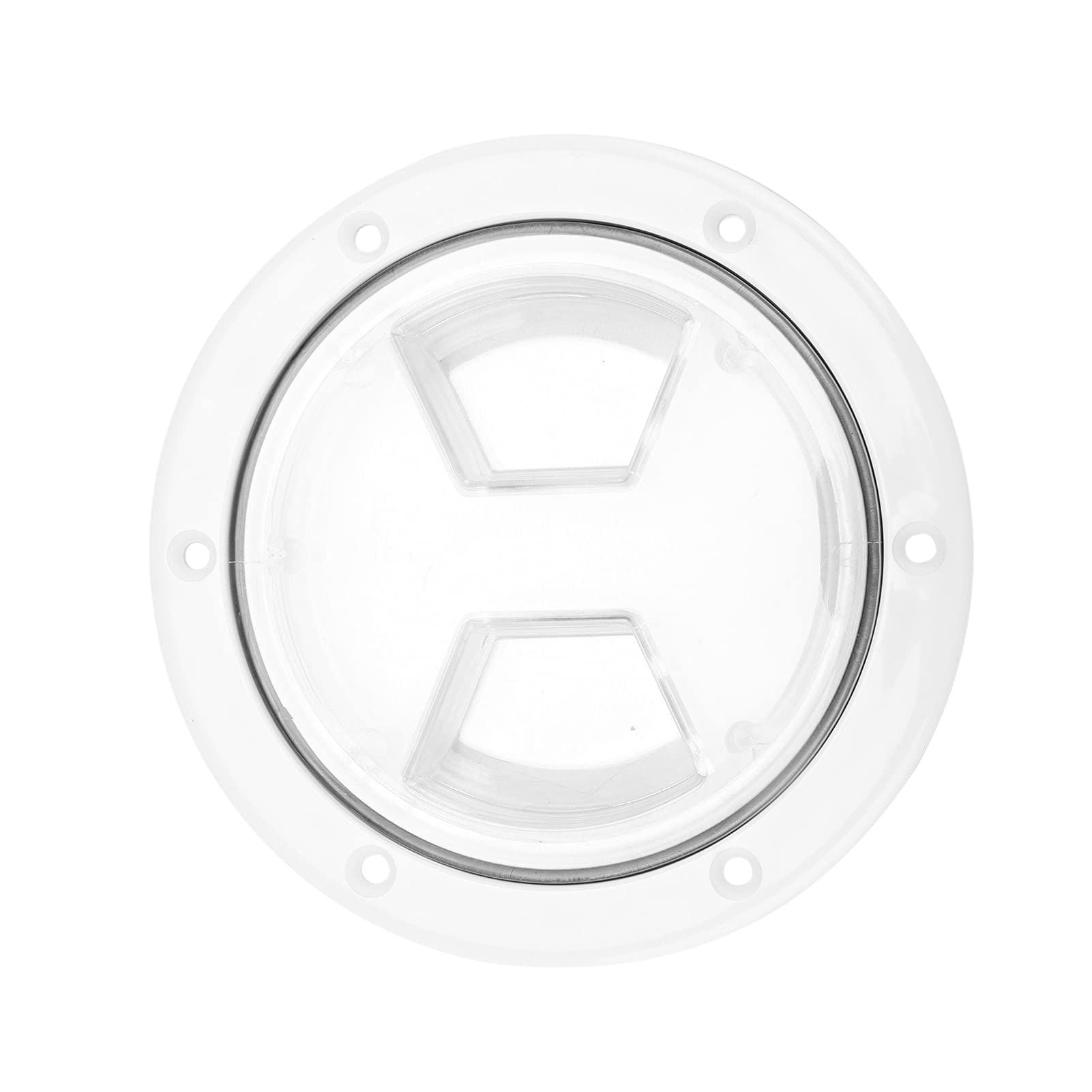 Boat Hatch Marine Access Hatch Round Inspection Deck Plate Hatch Transparent Cover Lid White ABS Plate for RV Marine Yacht(4in)