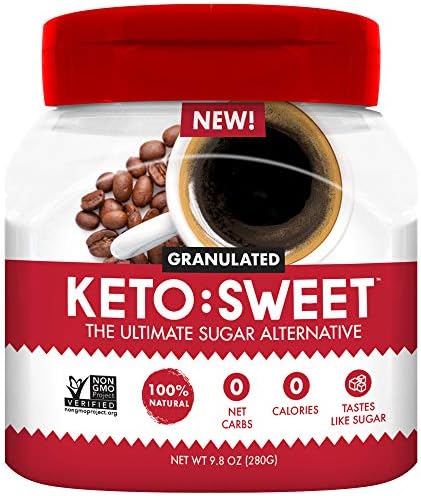 KETO:SWEET Ultimate Keto Sugar Alternative, 100% Natural Erythritol - Granulated In Pourable, Resealable Jar (9.8 Oz (Pack of 1))