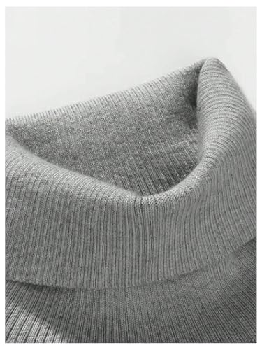 OYOANGLE Men's Turtleneck Long Sleeve Sweater Basic Solid Soft Pullover Top Knitwear3