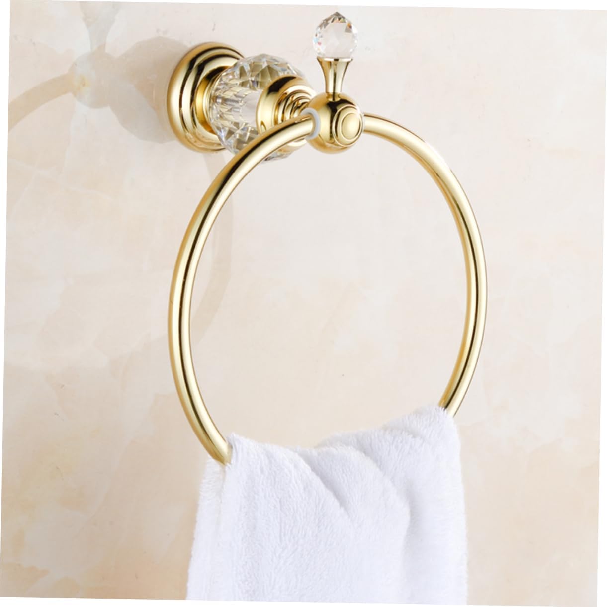 Luxury Bathroom Towel Ring Metal Plating 180° Swivel Modern Wall-Mounted Holder