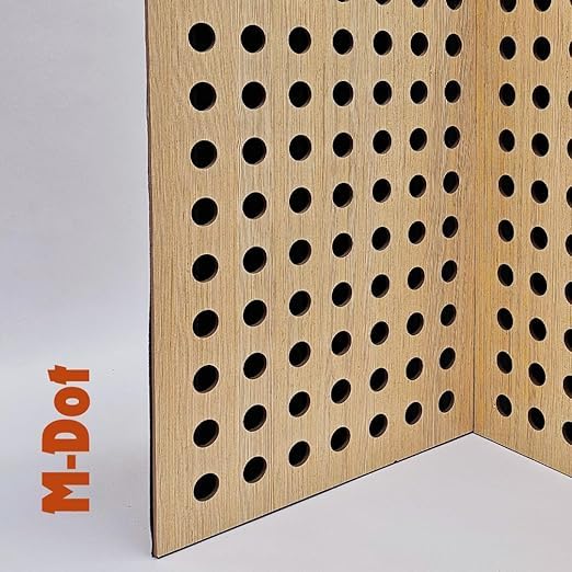 Image of SoundaXe M-Dot Corner Bass Trap, Wood + Acoustic Foam | Diffuse Bass in Studio & Home Theatres Douglas Pine, 24x15 inch, 2 pcs + SR Adhesive