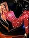 RSLOVE Womens Lingerie Fishnet Bodystocking Sparkle Rhinestone Mesh Tights One Piece Teddy Lingerie Fluorescent pink