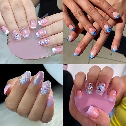 Weixiwuyu 297WEIXIWUYU 3Sheets Summer Nail Art Stickers Ocean Style Nail Art Decals 5D Embossed Dreamy Mermaid Tail Nail Stickers Sea Wave Fishtail Shellfish Starfish Nail Design Stickers thumb #6