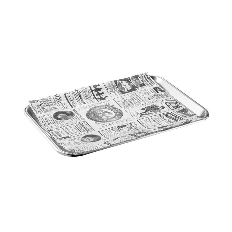 5 vassoi per hamburger, 39 x 27 x 2 cm, acciaio al nichel cromato 18/10
