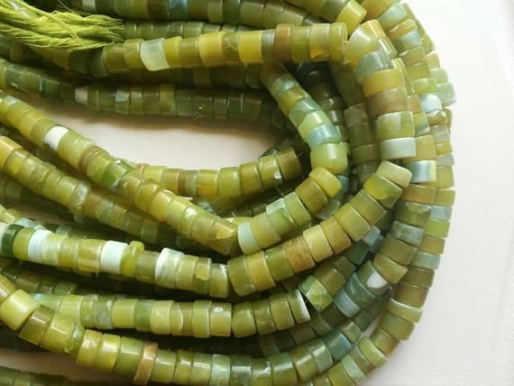 Perles de Green Opal de 6mm pour création de collier de 7 pouces