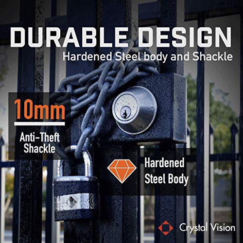 Image of Crystal Vision Anti-Theft Loud 130db Alarm Padlock and Bike U Lock Combo