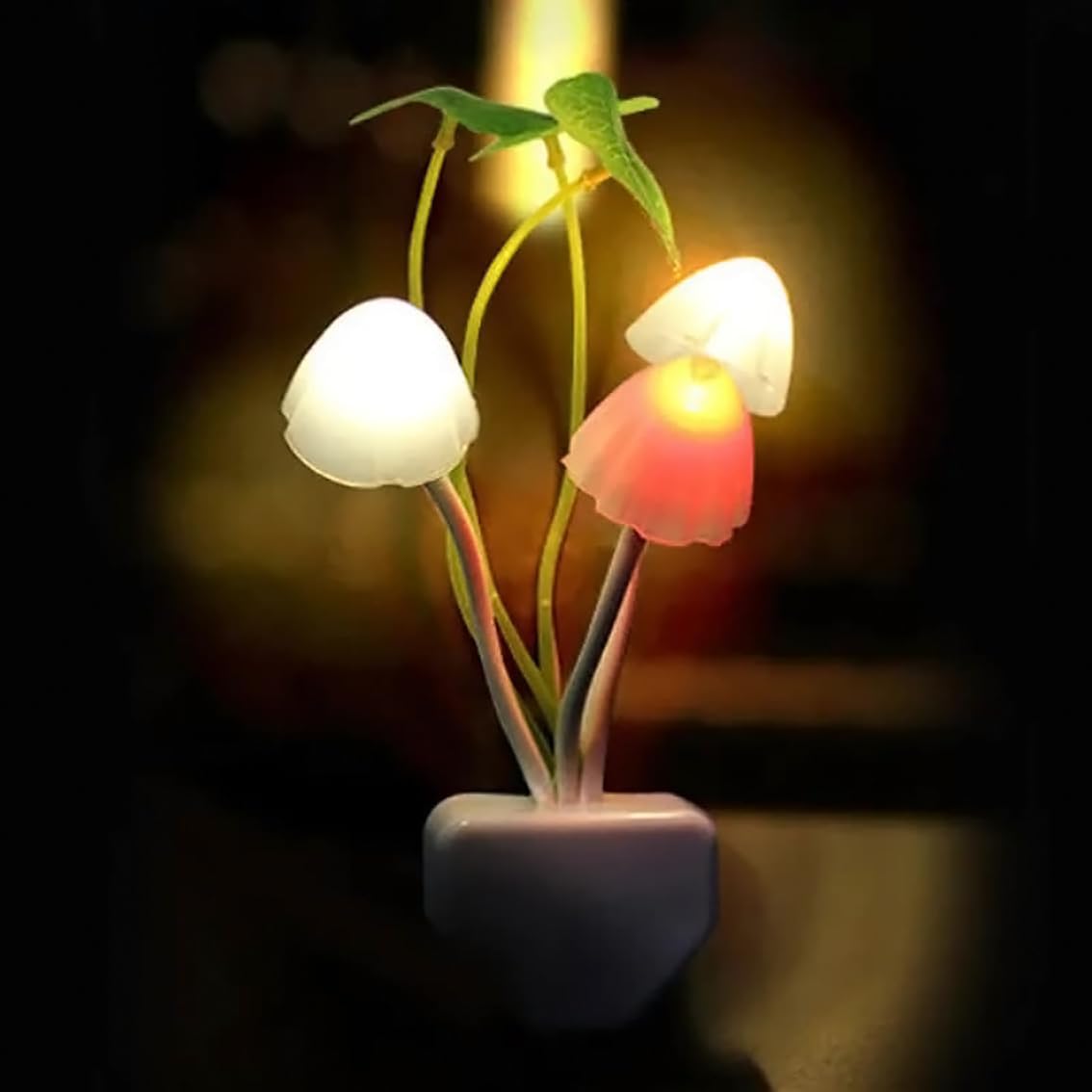 Option Unlimited 3D LED Night Light with Plug Smart Sensor Auto On/Off and Color Change Mushroom Flowers for Home Decoration (Pack of 1) (B0DBTXS5VJ) Amazon Price History, Amazon Price Tracker
