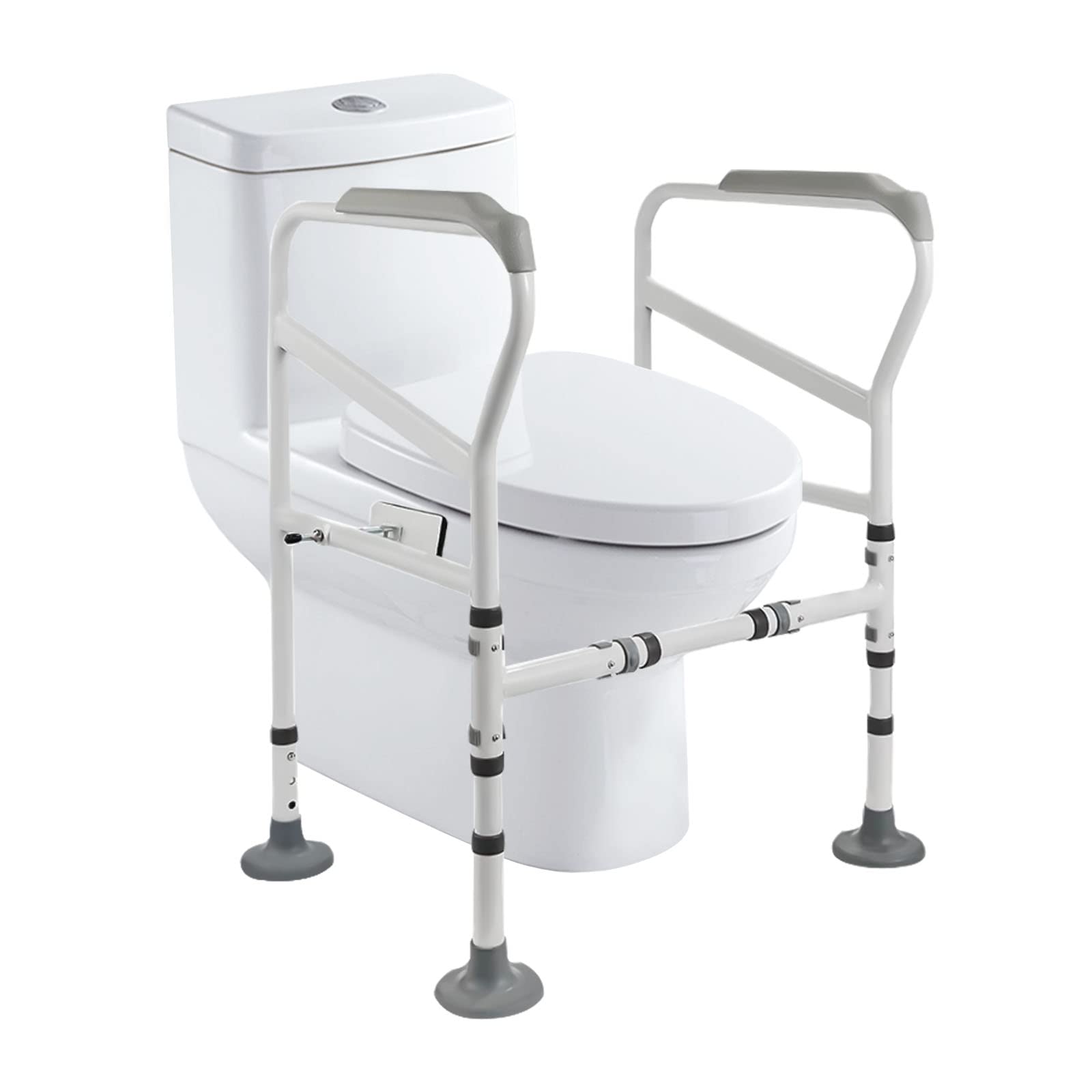 Supporto per WC regolabile in altezza con grande tappetino antiscivolo, supporto per WC per anziani