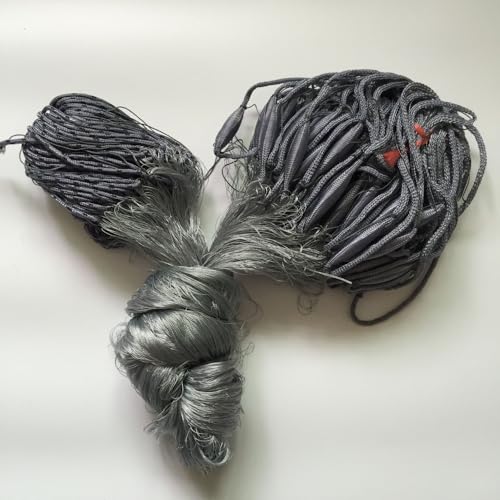Sieć wędkarska 3-warstwowa Multifilament Nylon, 1,8 m x 60 m, lekka, przenośna siatka skrzelowa z konstrukcją spadającą ciężaru, rozmiar oczek 60 x 60 mm do wędkowania na świeżym powietrzu
