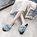 Pantoufles en Fourrure pour Femmes en Automne et en Hiver avec Fourrure en Strass Fuzzy Fluffy, Chaussons en Fourrure avec Bascule Flip Flop, Bout ouv
