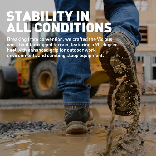 Image of Danner Vicious 4.5 inch Waterproof Work Boots for Men - Full-Grain Leather with Breathable Gore-Tex Lining, Speed Lace System