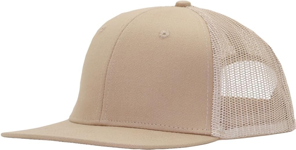 Flat Bill Snapback Mesh Hats | Fits OSFM & XXL Big Head | Blank Solid Color Adjustable Trucker Hat for Men image 5