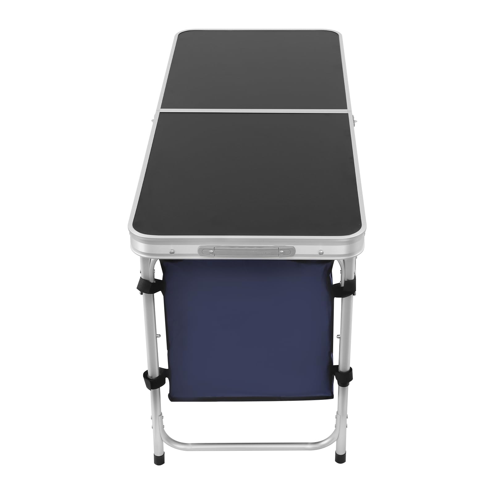 Table Camping Pliante Aluminium,Réglable 3 Hauteurs,Avec Rangement Intégré | Structure Légère, Organisation Pratique, Camping Pique-Nique Jardin Plage, Double Compartiment, Charge 35kg