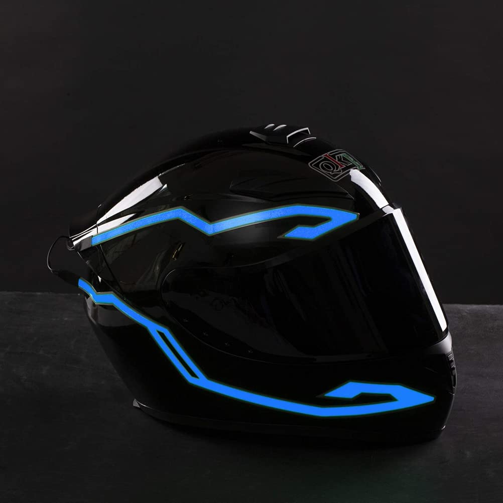 Tira de luz para casco, tira adhesiva luminosa LED, luz nocturna LED, señal de conducción, luz fría para casco, modo 3, funciona con batería, para todos los cascos de motocicleta