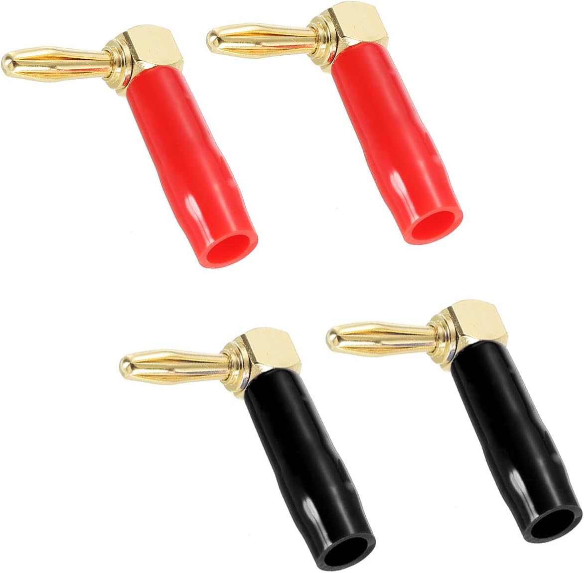 PATIKIL Banana Plugs 90 Degree Speaker Banana Plugs Screw