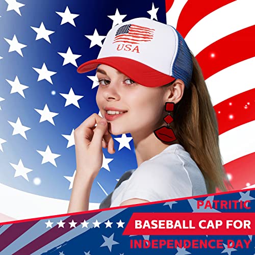 Image of Jeyiour 12 Pack 4th of July Hat Bulk, Patriotic 250th Anniversary Trucker Hats USA Adjustable Baseball Caps for Men Women