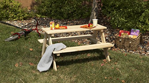 Kids-Wooden-Picnic-Bench-Outdoor-Patio-Dining-Table-37-x-108-x-49-Brown Kids Wooden Picnic Bench Outdoor Patio Dining Table 37 x 108 x 49 Brown