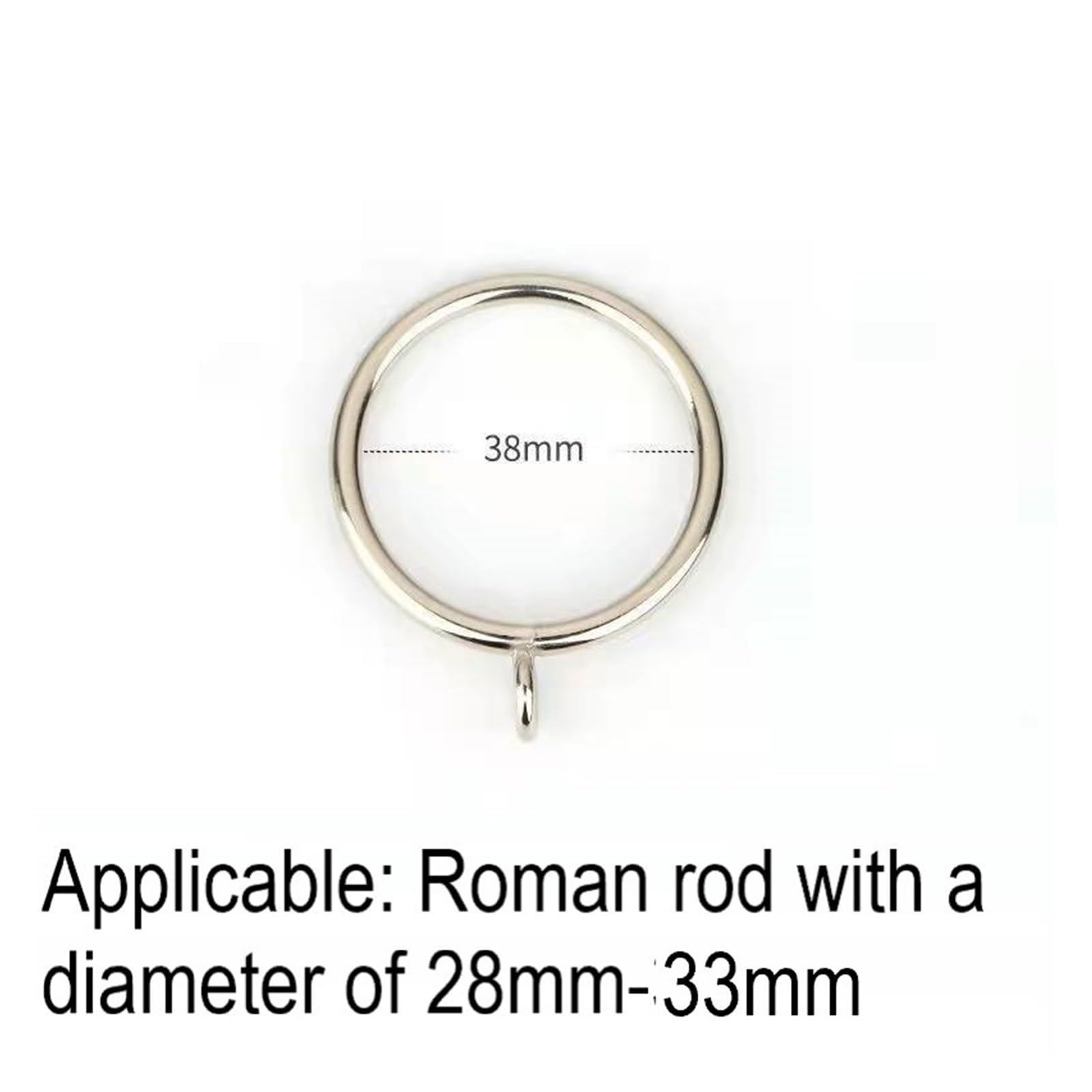 Vorhanghaken Römische Ringe 100% Metall Gardinenstange Hakenringe Vorhangzubehör Silber Schwarz Golden 38/45 mm Hakenringe wanglan(30PCS diameter 38mm)