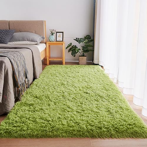 Tapis en peluche douce vert gazon lavable 120x160 pour chambre - 2