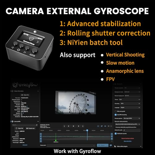 Image of NiYienFX Camera Stabilizer Box,NiYien A1 Gyroscope Gyroflow Stabilizer for Canon EOS Rebel T7,2000D,4000D,R100,for Sony A7M A6300,for Nikon,Panasonic,Fujifilm,35H Battery for Vlogging & Action Videos