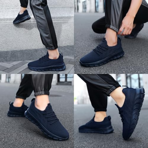 Image of Mens Walking Tennis Shoes Slip On Hiking Running Sneakers Non Slip Fitness Casual Workout Athletic Gym Lightweight Breathable Comfortable Trainers