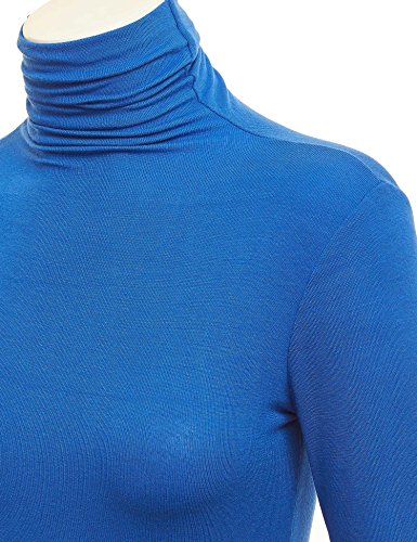 Image of Lock and Love Women's Turtleneck Top Lightweight Long Sleeve Slim Fit Pullover, Soft Rayon Stretch Layering Basic, S-3XL