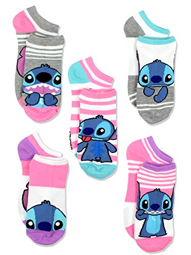 Disney Lilo & Stitch Womens Multi Pack Socks (9-11 Womens (Shoe: 4-10), Pink/Multi)