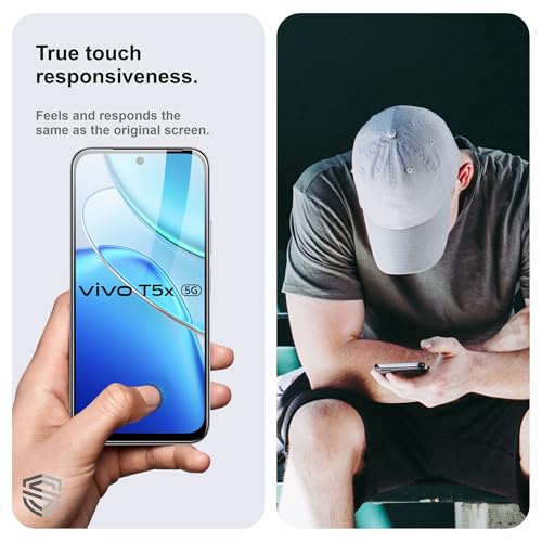 Image of Military-Grade Gorilla Tempered Glass For Vivo T5x and iQOO Z11x (6.76 Inch) With Installation Kit | Edge to Edge Coverage | Black