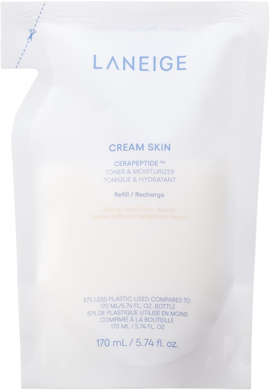 Cream Skin Toner & Moisturizer: Lightweight Refillable Korean Milky Toner with Ceramide & Peptide for Hydration, Firming, & Barrier Support