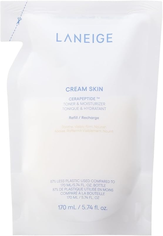 Cream Skin Toner & Moisturizer: Lightweight Refillable Korean Milky Toner with Ceramide & Peptide for Hydration, Firming, & Barrier Support