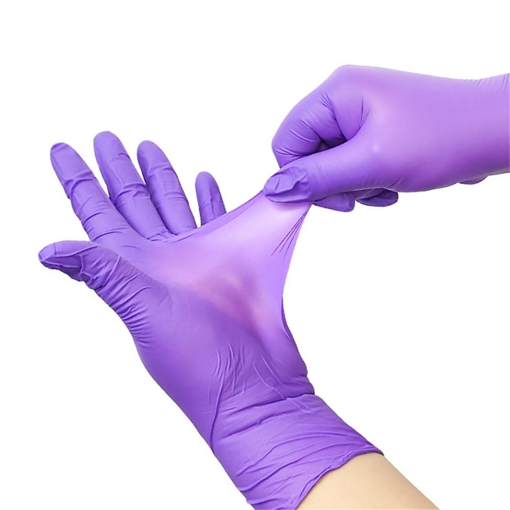 Guanti in nitrile 400/200/100/50/20PCS for uso domestico, guanti for parrucchieri, pulizia, lavastoviglie e tatuaggi ﻿(Purple,L-200pcs-box)