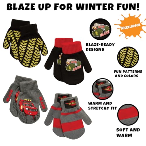 Image of Nickelodeon Boys 4 Pack Mitten or Glove Set: Paw Patrol and Blaze (Toddler /Little Boys)