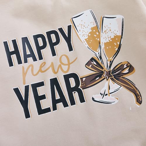 Toddler Girl New Years Outfit Embroidery Letter Print Sweatshirt Sequined Star Tulle Tutu Skirt Dress Clothes4
