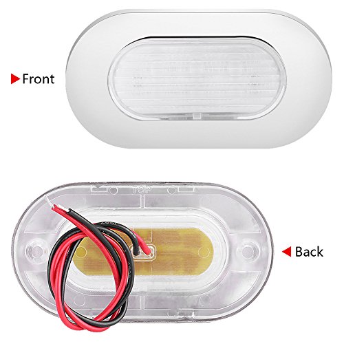 Luce di cortesia per barche, 73 * 38 * 10mm 12V DC Luce di coperta marina Luce di cortesia per barche a LED Luce di cortesia oblunga in acciaio inossidabile