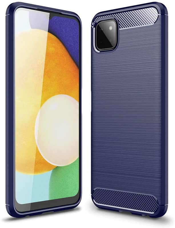 Image of NPRC Hybrid Ultra Slim Protective Case TPU Non-Slip Carbon Fiber Texture Shockproof Case Cover for Samsung Galaxy A22 5g - Blue